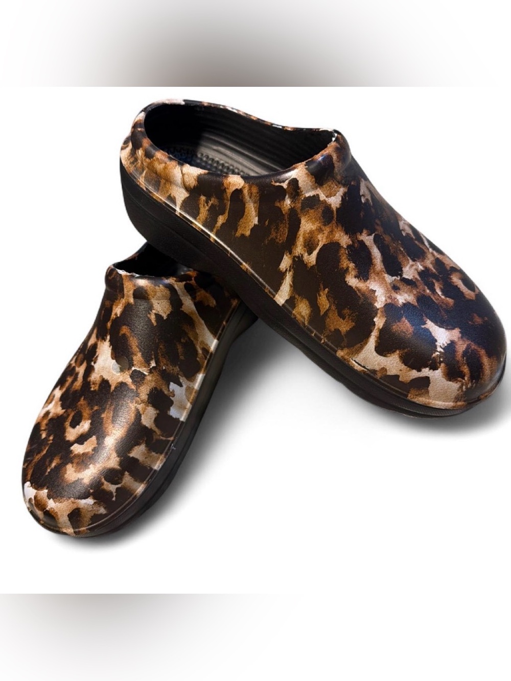 Totes Leopard Print Slip-On Clog - Brown